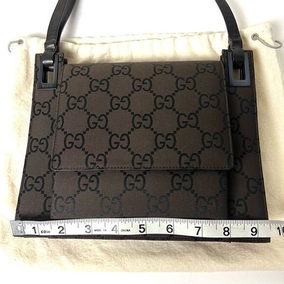Gucci Brown and Black GG Monogram Shoulder Bag - Picture 13 of 17